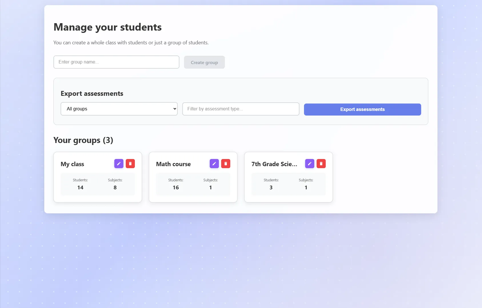 TeachersFlow class management interface